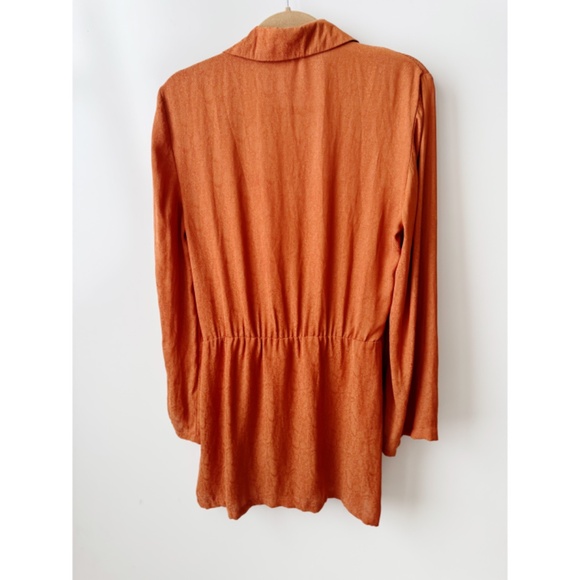 Free People Simone Notch Lapel Long Sleeve Mini Dress in Cinnaber M - Picture 5 of 11